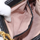 Miu Miu Matelasse Shoulder Bag Leather Black Gold Auth yk20786M-22