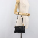 Miu Miu Matelasse Shoulder Bag Leather Black Gold Auth yk20786M-23