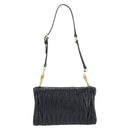 Miu Miu Matelasse Shoulder Bag Leather Black Gold Auth yk20786M-2