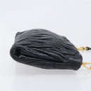 Miu Miu Matelasse Shoulder Bag Leather Black Gold Auth yk20786M-3