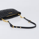 Miu Miu Matelasse Shoulder Bag Leather Black Gold Auth yk20786M-7