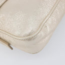 FENDI Rhinestone Mamma Baguette Shoulder Bag Leather Gold Tone Auth yk20787SM-15