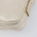 FENDI Rhinestone Mamma Baguette Shoulder Bag Leather Gold Tone Auth yk20787SM-16