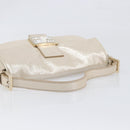 FENDI Rhinestone Mamma Baguette Shoulder Bag Leather Gold Tone Auth yk20787SM-7