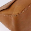 FENDI Selleria Mamma Baguette Shoulder Bag Leather Brown Silver Auth yk20788SAM-11