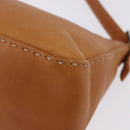 FENDI Selleria Mamma Baguette Shoulder Bag Leather Brown Silver Auth yk20788SAM-14