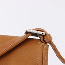 FENDI Selleria Mamma Baguette Shoulder Bag Leather Brown Silver Auth yk20788SAM-15