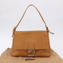 FENDI Selleria Mamma Baguette Shoulder Bag Leather Brown Silver Auth yk20788SAM-28