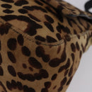 FENDI Leopard Pattern Mamma Baguette Bag Harako Leather Brown Auth yk20789SAM-15