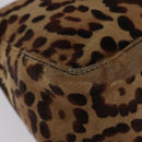 FENDI Leopard Pattern Mamma Baguette Bag Harako Leather Brown Auth yk20789SAM-16
