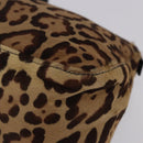 FENDI Leopard Pattern Mamma Baguette Bag Harako Leather Brown Auth yk20789SAM-17