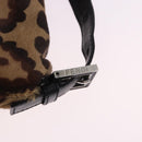 FENDI Leopard Pattern Mamma Baguette Bag Harako Leather Brown Auth yk20789SAM-19