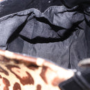FENDI Leopard Pattern Mamma Baguette Bag Harako Leather Brown Auth yk20789SAM-24