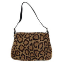 FENDI Leopard Pattern Mamma Baguette Bag Harako Leather Brown Auth yk20789SAM-2