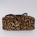 FENDI Leopard Pattern Mamma Baguette Bag Harako Leather Brown Auth yk20789SAM-5