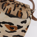FENDI Leopard Pattern Mamma Baguette Bag Harako Leather Brown Auth yk20790SAM-16