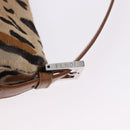 FENDI Leopard Pattern Mamma Baguette Bag Harako Leather Brown Auth yk20790SAM-19