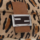 FENDI Leopard Pattern Mamma Baguette Bag Harako Leather Brown Auth yk20790SAM-20