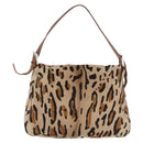 FENDI Leopard Pattern Mamma Baguette Bag Harako Leather Brown Auth yk20790SAM-2