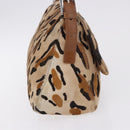 FENDI Leopard Pattern Mamma Baguette Bag Harako Leather Brown Auth yk20790SAM-5