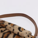 FENDI Leopard Pattern Mamma Baguette Bag Harako Leather Brown Auth yk20790SAM-14