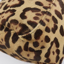 FENDI Leopard Pattern Mamma Baguette Bag Harako Leather Brown Auth yk20791SAM-18