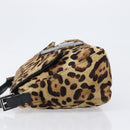 FENDI Leopard Pattern Mamma Baguette Bag Harako Leather Brown Auth yk20791SAM-4