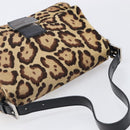 FENDI Leopard Pattern Mamma Baguette Bag Harako Leather Brown Auth yk20791SAM-6