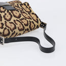 FENDI Leopard Pattern Mamma Baguette Bag Harako Leather Brown Auth yk20791SAM-7