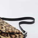 FENDI Leopard Pattern Mamma Baguette Bag Harako Leather Brown Auth yk20791SAM-14