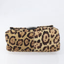 FENDI Leopard Pattern Mamma Baguette Bag Harako Leather Brown Auth yk20791SAM-5