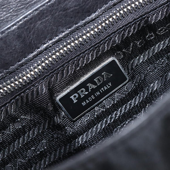 PRADA Hand Bag Nylon Black Silver Auth yk20793V