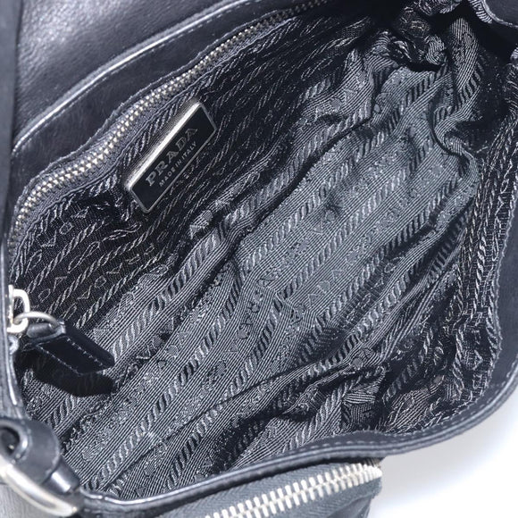 PRADA Hand Bag Nylon Black Silver Auth yk20793V