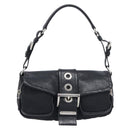 PRADA Hand Bag Nylon Black Silver Auth yk20793V-13