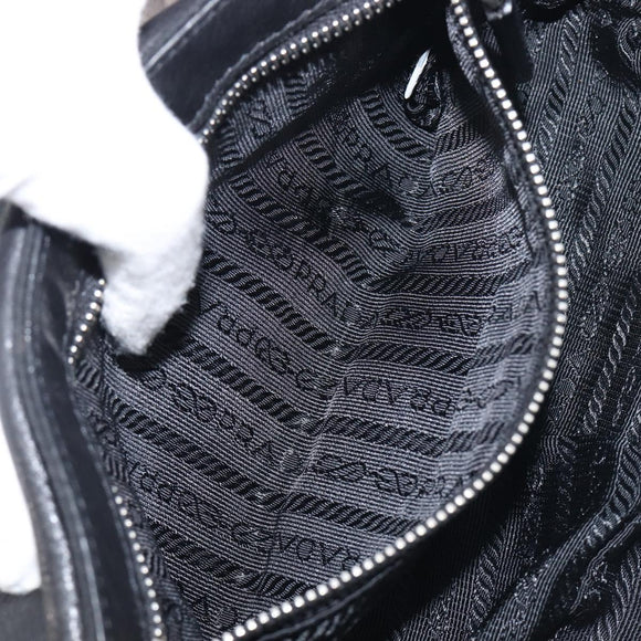 PRADA Hand Bag Nylon Black Silver Auth yk20793V