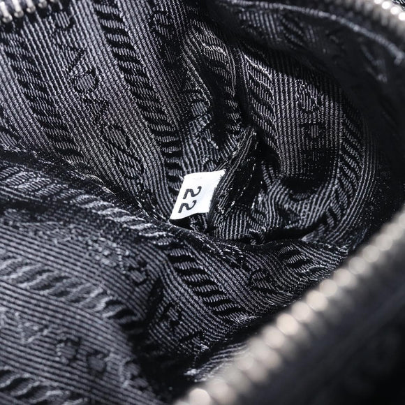 PRADA Hand Bag Nylon Black Silver Auth yk20793V