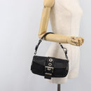 PRADA Hand Bag Nylon Black Silver Auth yk20793V-27