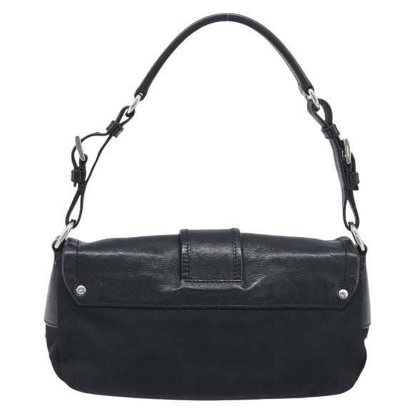 PRADA Hand Bag Nylon Black Silver Auth yk20793V