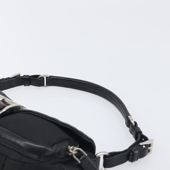 PRADA Hand Bag Nylon Black Silver Auth yk20793V