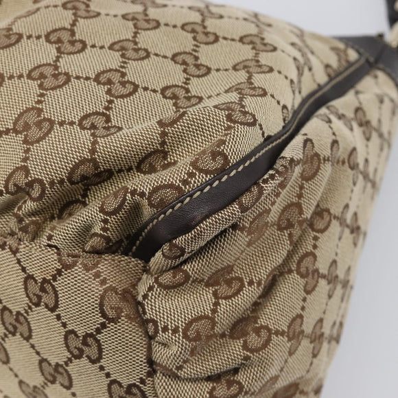 GUCCI GG Canvas Abbey Shoulder Bag Beige Gold 189833 Auth yk20794V