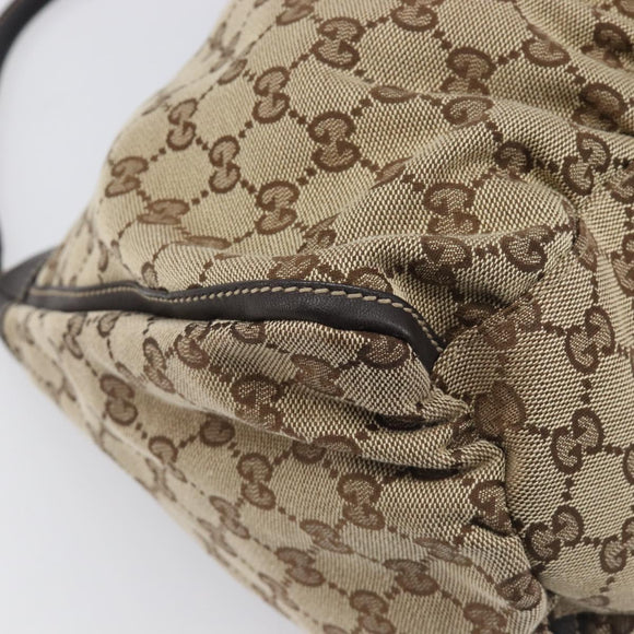 GUCCI GG Canvas Abbey Shoulder Bag Beige Gold 189833 Auth yk20794V
