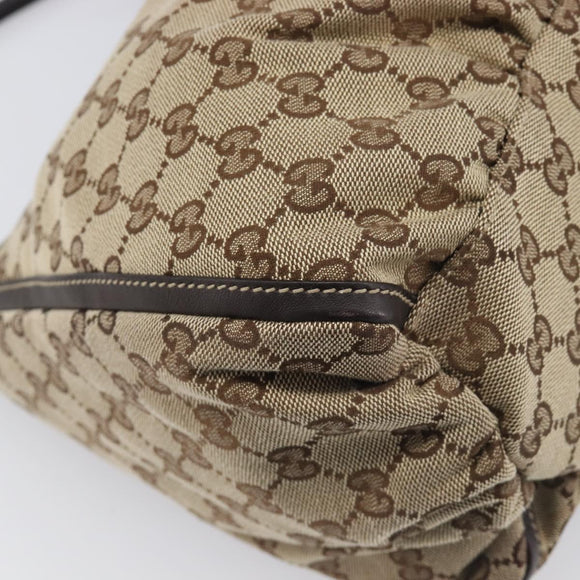 GUCCI GG Canvas Abbey Shoulder Bag Beige Gold 189833 Auth yk20794V