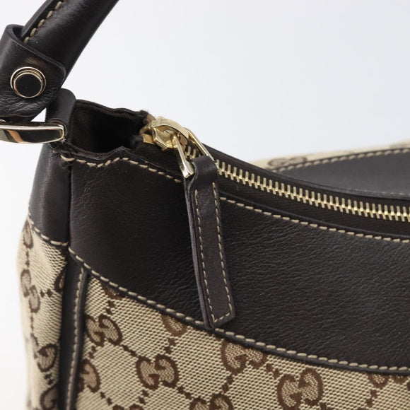 GUCCI GG Canvas Abbey Shoulder Bag Beige Gold 189833 Auth yk20794V