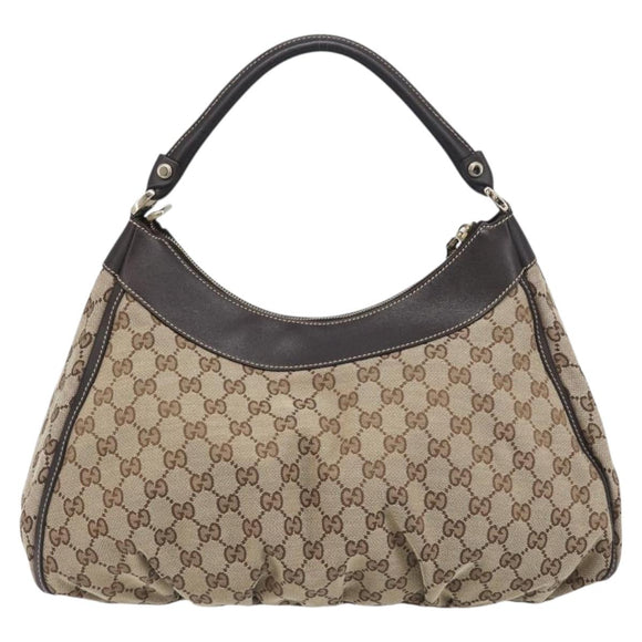 GUCCI GG Canvas Abbey Shoulder Bag Beige Gold 189833 Auth yk20794V