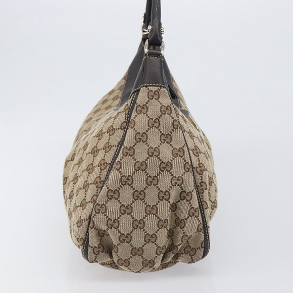 GUCCI GG Canvas Abbey Shoulder Bag Beige Gold 189833 Auth yk20794V