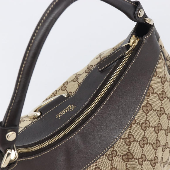 GUCCI GG Canvas Abbey Shoulder Bag Beige Gold 189833 Auth yk20794V