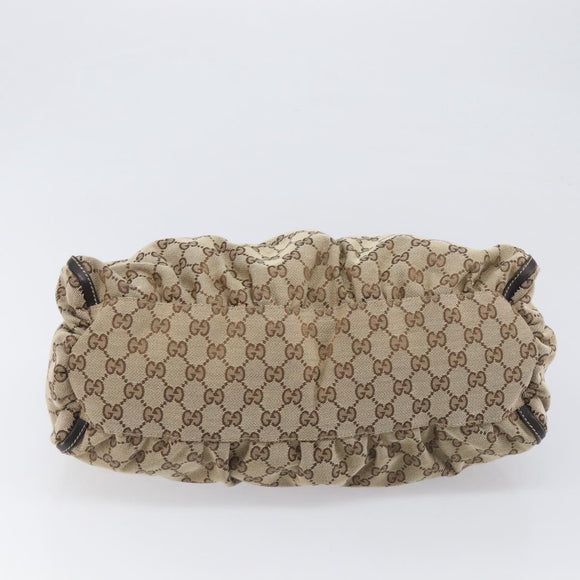 GUCCI GG Canvas Abbey Shoulder Bag Beige Gold 189833 Auth yk20794V