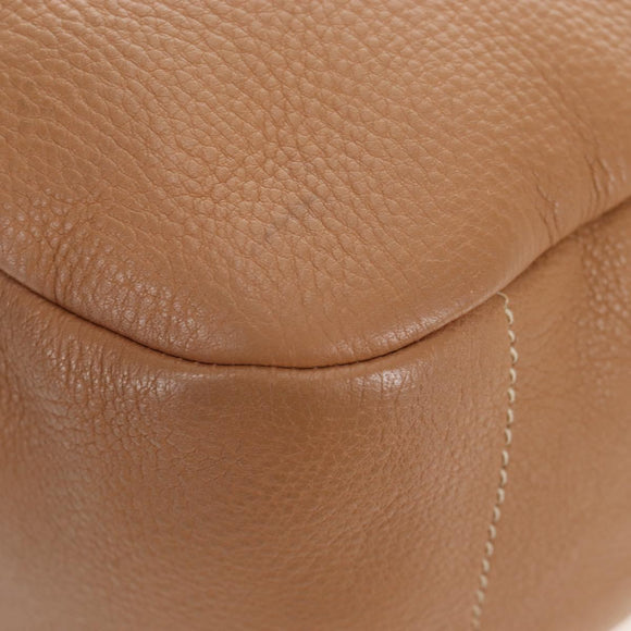 PRADA Shoulder Bag Leather Brown Gold Auth yk20795V
