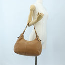 PRADA Shoulder Bag Leather Brown Gold Auth yk20795V-26