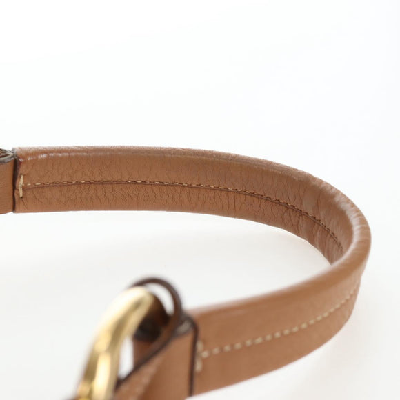 PRADA Shoulder Bag Leather Brown Gold Auth yk20795V